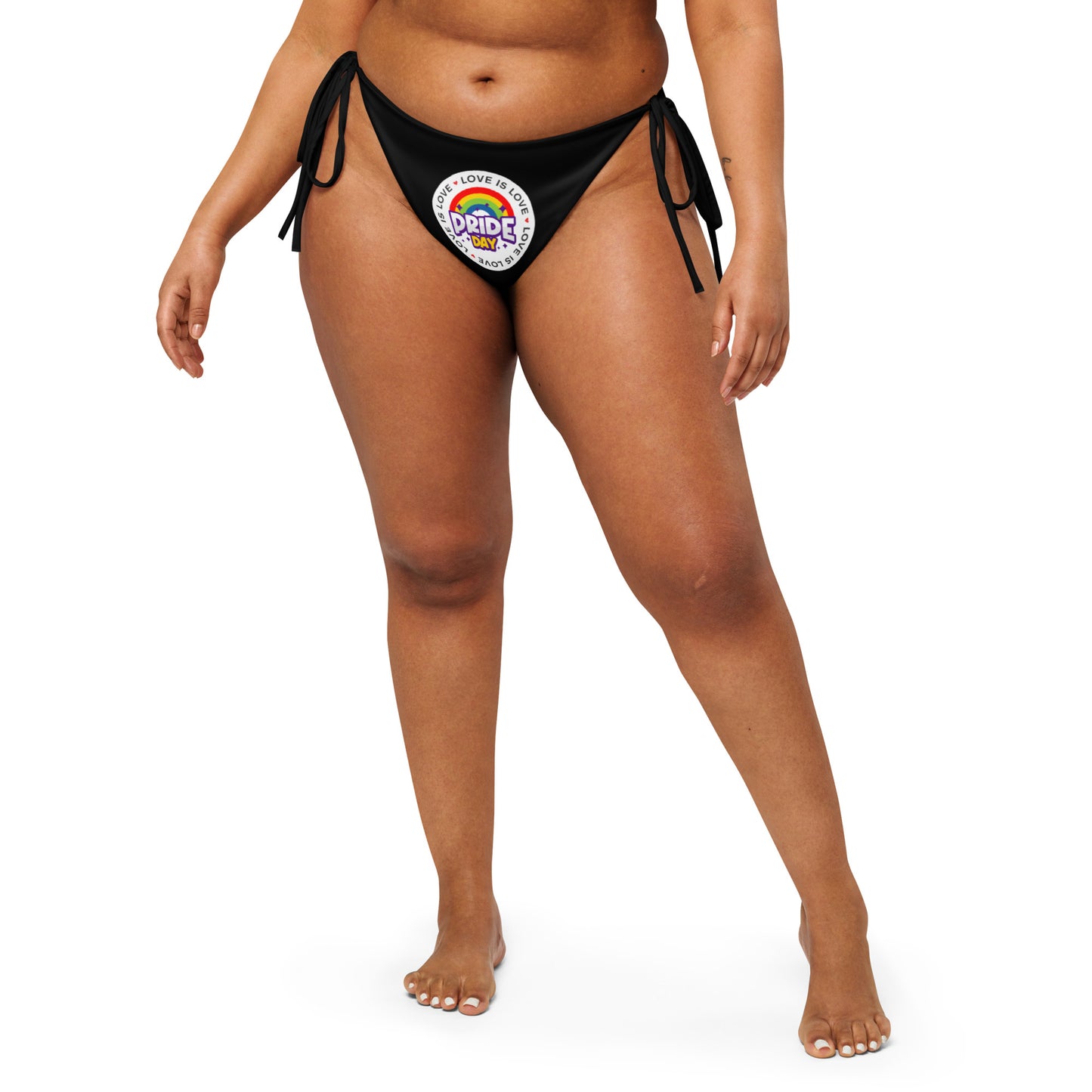 All-over print recycled string bikini bottom