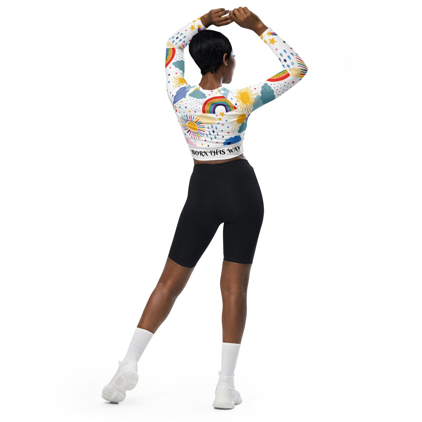 Swimming long-sleeve crop top