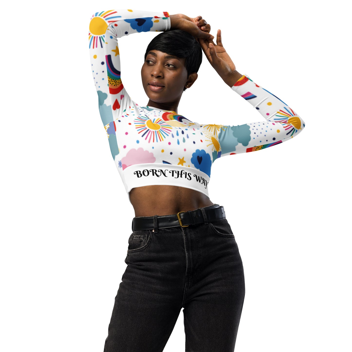 Swimming long-sleeve crop top