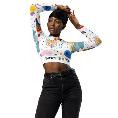 Swimming long-sleeve crop top