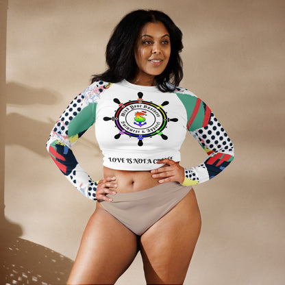 Swimming long-sleeve crop top