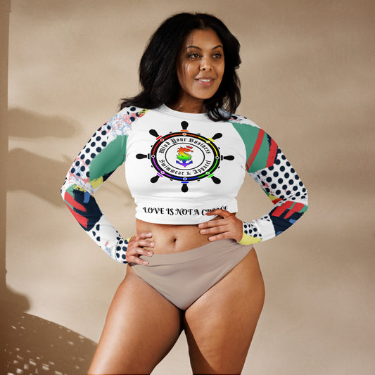 Swimming long-sleeve crop top