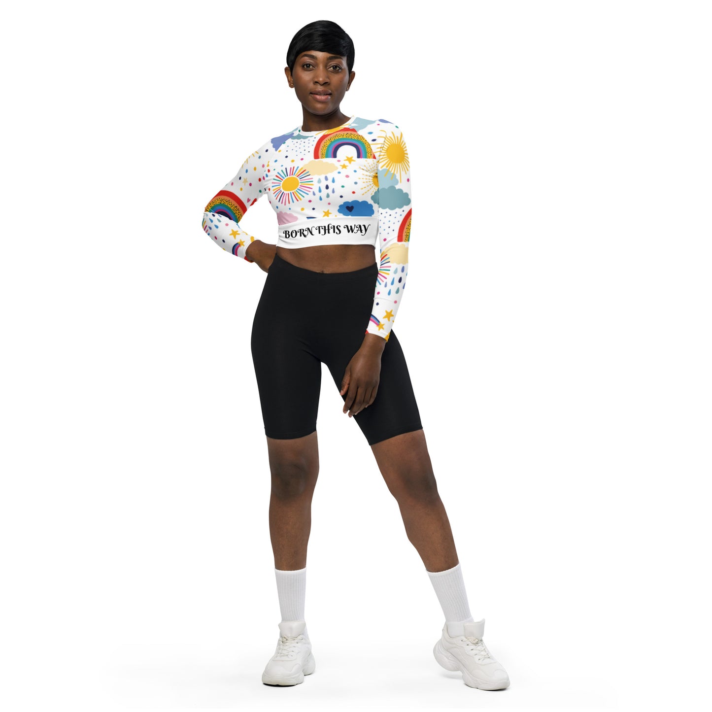 Swimming long-sleeve crop top