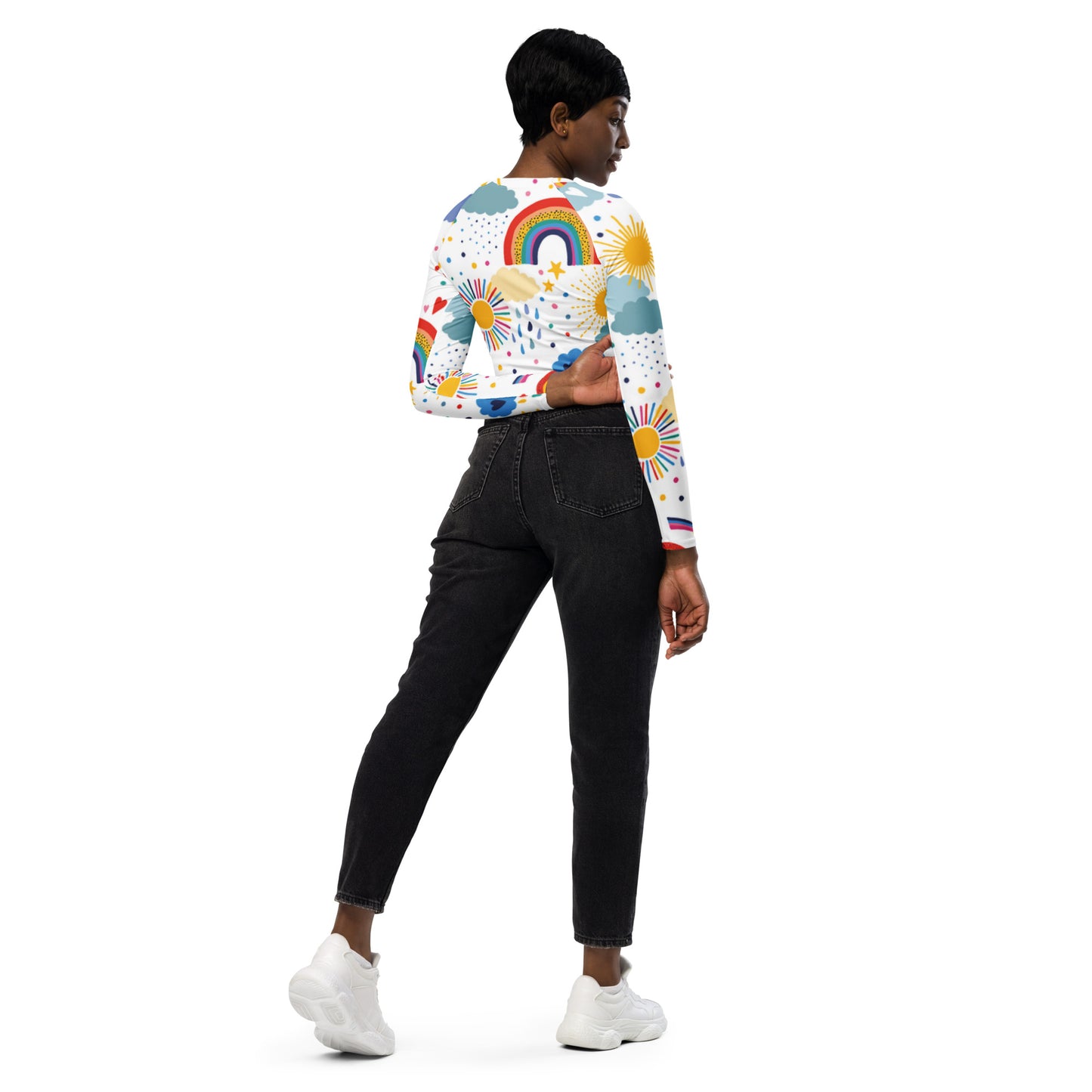 Swimming long-sleeve crop top